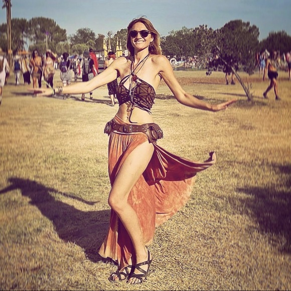 Sew Red Dresses & Skirts - Tie Dye Side Slit Maxi Skirt - Festival Hippie Boho Tie Dyed Double Side Slits
